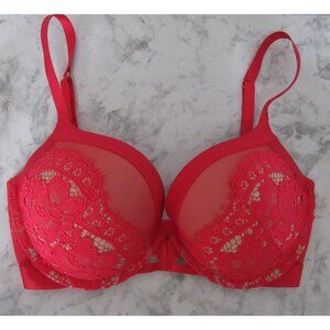Victorias Secret Bra 32DDD Red Very Sexy Push Up Underwire Padded